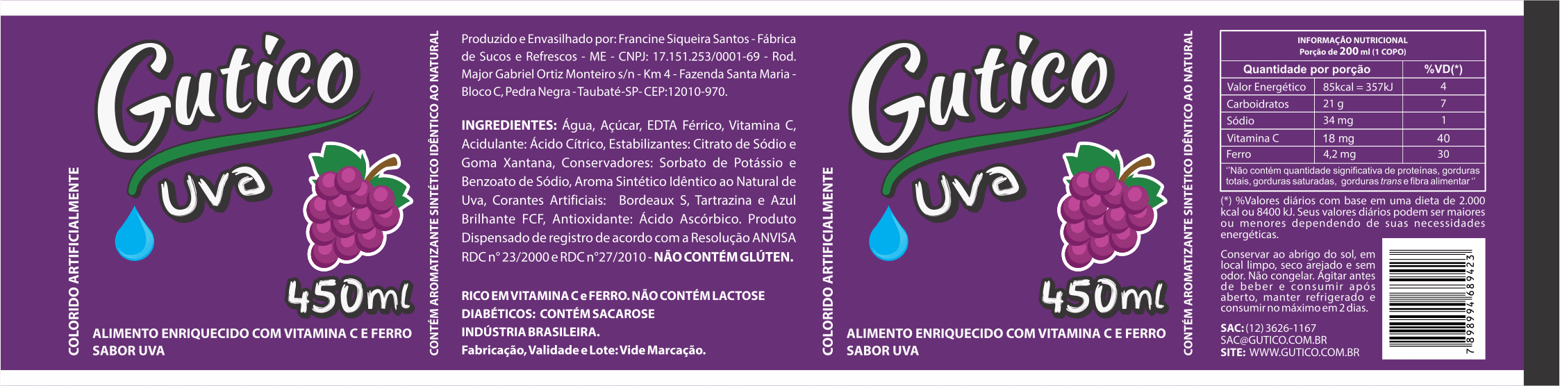Gutico Refrescos - Refresco sabor uva